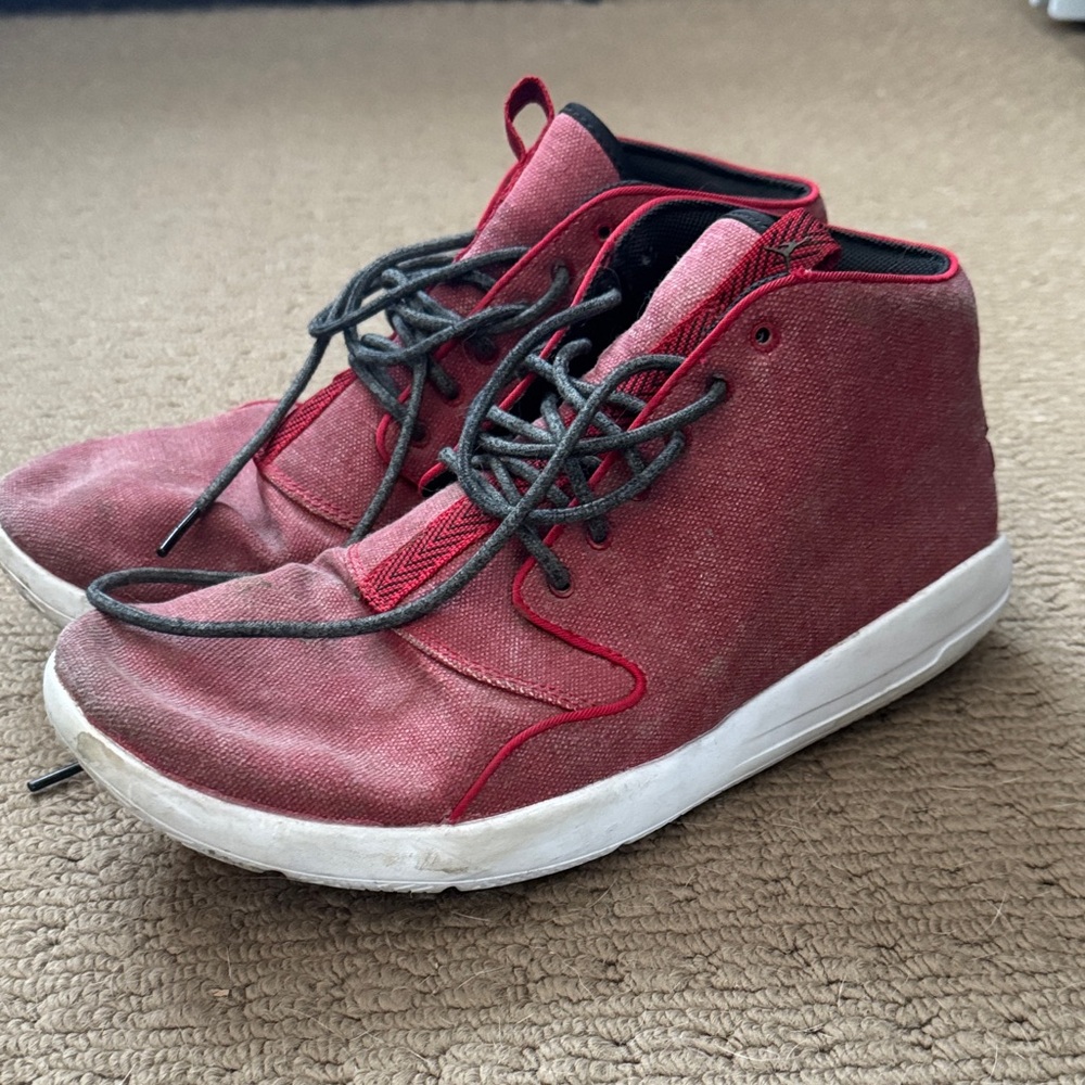 Red Canvas Jordans Size 10 Men’s